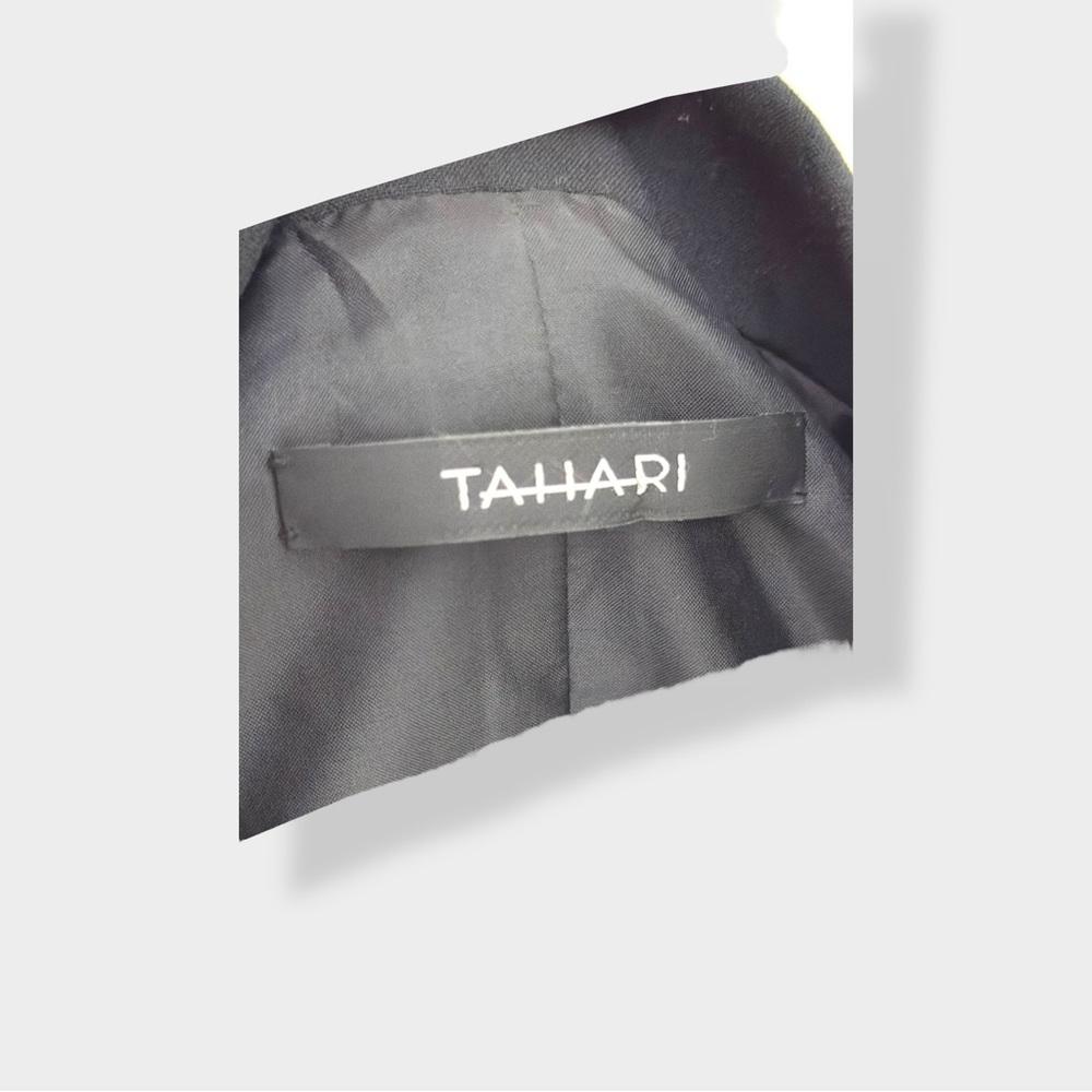Tahari Black Fitted Jacket. Beautiful pleated detail on the pockets and the back - Picture 2 of 7
